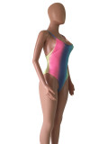 Sexy Colorful Straps One-Piece Swimwear