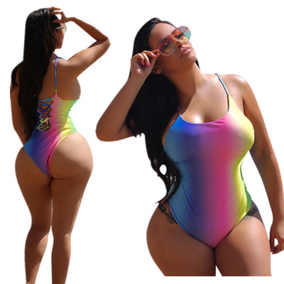 Sexy Colorful Straps One-Piece Swimwear