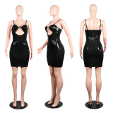 Sexy Straps Leather Club Dress