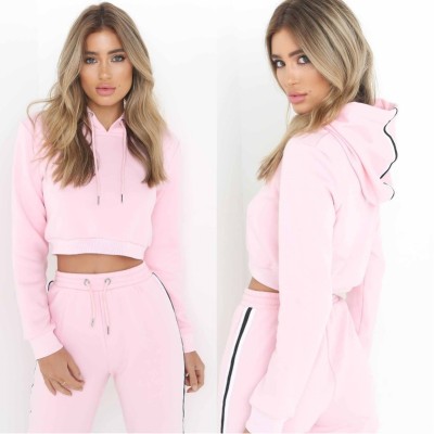 Lovely Pink Sports Suit with Contrast Bands 26770