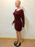 Sexy Bling Bling Long Sleeve Party Dress