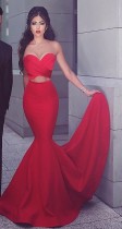 Red Sweetheart Mermaid Evning Dress