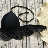 Two-Piece Black Swimwear with Lace Details