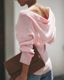 Sheer Wrapped Sweater Top with Sleeves