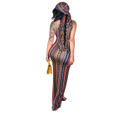 African Printed Sleeveless Maxi Dress