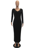 Long Sheath Sweater Dress with Full Sleeves