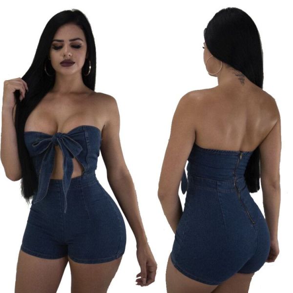 Sexy Sweetheart Denim Rompers