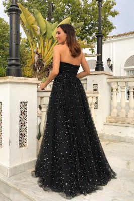 Black Sweetheart Beaded Evening Dress