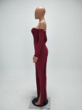 High Cut Strapless Jumpsuit with Sleeves