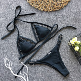 Black O-Ring Hollow Out Sexy Swimwear