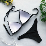 Solid Color Two-Piece Padded Swimwear