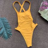 Plain Color One Piece Swimwear