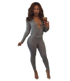 Sexy V-Neck Jumpsuit with Open Back 28417-2