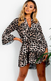 Sexy Leopard Lazy Dress with Sleeves