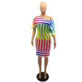 Stripes Pocket Shirt Dress
