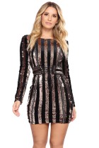 Sequins Long Sleeve Party Dress