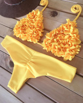 Two-Piece Flower Scrunch Swimwear