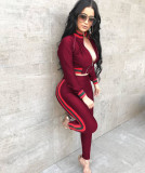 Sexy Curvy Tracksuit with Contrast Bands QI_3352-3