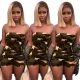 Sexy Tight Strapless Camou Rompers