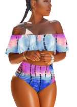 Sexy Two-Piece Off Shoulder High Waist Swimwear