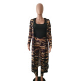 Gold and Black Chains Print Pants and Coat Set 27114