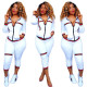 White Tracksuit with Contrast Bands 27855-3