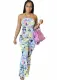 Sexy Tie Dye African Halter Jumpsuit