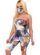 Summer Print Strapless Bodycon Rompers