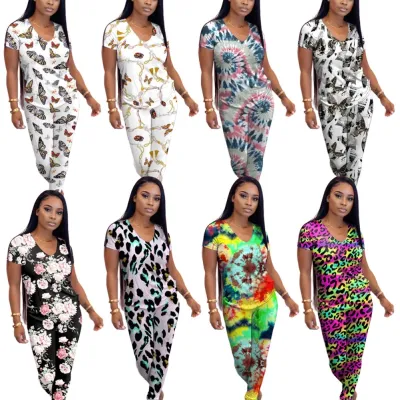 Summer Casual Two Piece Tie Dye Pants Set