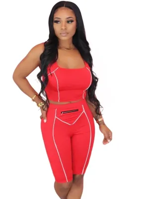Summer Sports Two Piece Shorts Set