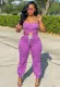 Summer Sexy Crop Top and High Waist Pants Set