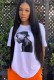 Summer Print White O-Neck Shirt