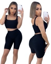 Sports Sexy Two Piece Bodycon Shorts Set