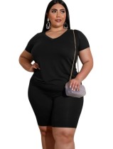 Plus Size Summer Sheer Two Piece Shorts Set