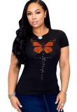 Summer O-Neck Butterfly Basic Shirt