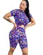 Summer Print Sexy Two Piece Bodycon Shorts Set