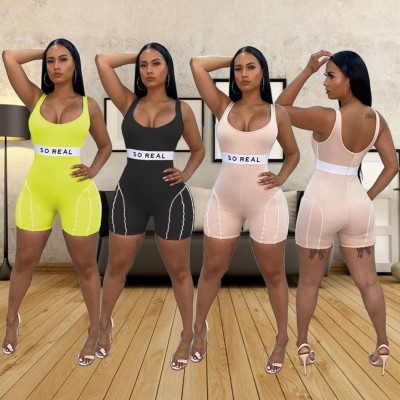 Summer Sports Sleeveless Bodycon Rompers