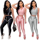 Summer Fitness Two Piece Pants Set