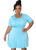 Plus Size Sheer Casual Short Dress