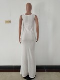 Summer Print Casual Sleeveless Long Dress