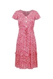 Summer V-Neck Floral Casual Long Dress