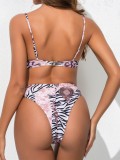 Sexy Two Piece Straps Leopard Swimwear