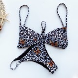 Sexy Two Piece O-Ring Leopard Swimwear