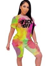 Summer Two Piece Matching Tie Dye Short Set