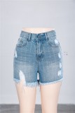 Summer High Waist Plush Jean Shorts