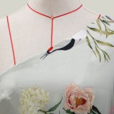 Summer Floral One Shoulder Vintage Prom Dress