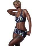 Summer Sports Print Bra and Shorts