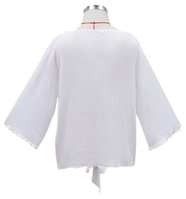 Summer White Hollow Out V-Neck Loose Shirt