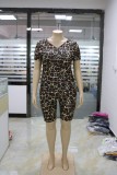 Plus Size Sexy Leopard Bodycon Rompers