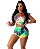 Summer Tie Dye Sport Two Piece Short Set